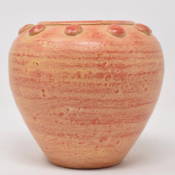 Pottery Ginger Jar Planter Pot Orange Vase Decor Stoneware Rustic Cottagecore - Picture 4 of 10